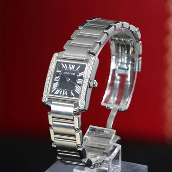 Cartier Tank Française W51026Q3 Diamond Black Dial Limited Edition Watch – Assay Jewelers