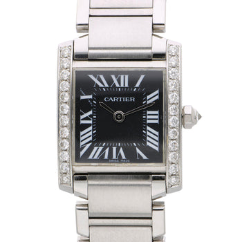 Cartier Tank Française W51026Q3 Diamond Black Dial Limited Edition Watch – Assay Jewelers