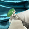 Certified 15 Carat Jadeite Jade A Fei Cui and Diamond Split Platinum Ring