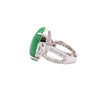 Certified 15 Carat Jadeite Jade A Fei Cui and Diamond Split Platinum Ring