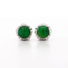Certified Jadeite Jade A Platinum Stud Earrings