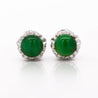 Certified Jadeite Jade A Platinum Stud Earrings