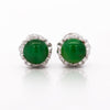 Certified Jadeite Jade A Platinum Stud Earrings