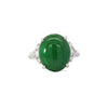 Certified Untreated 8.14 Carat Jadeite Jade A Fei Cui Platinum Ring