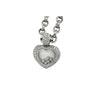 Chopard Happy Diamond 18Kt White Gold Heart Shape Pendant Necklace with Pouch & Papers