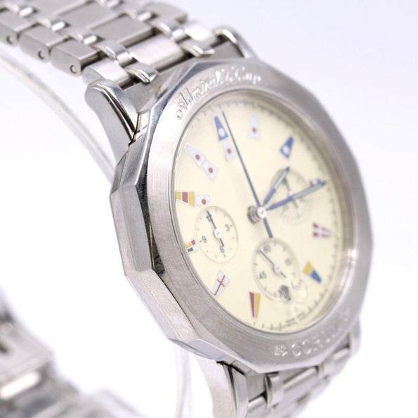 Corum Admirals Cup Stainless Steel Cream Dial Chronograph 39mm Automatic Watch