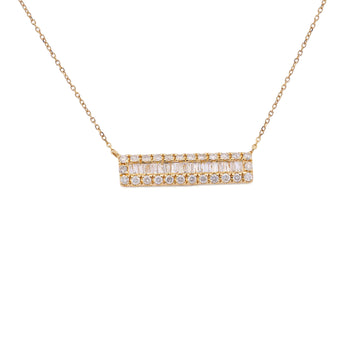 Diamond Bar Pendant Cable Chain Necklace 14K Yellow Gold 0.75 Carats – Assay Jewelers