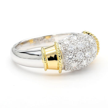 Diamond Platinum & 18K Gold Two Tone Pave Band Ring – Assay Jewelers