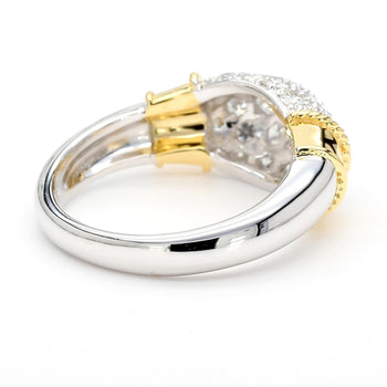 Diamond Platinum & 18K Gold Two Tone Pave Band Ring – Assay Jewelers