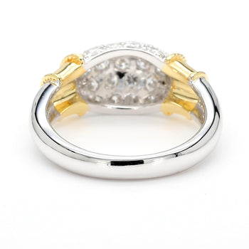 Diamond Platinum & 18K Gold Two Tone Pave Band Ring – Assay Jewelers