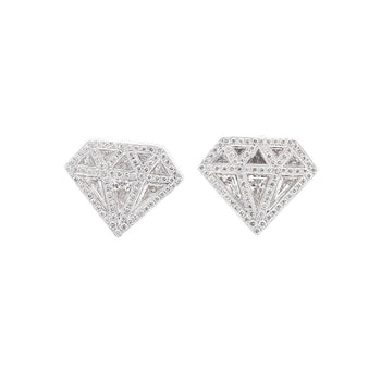 Diamond Shaped 2 CTTW Diamond Stud in 18K White Gold Earrings – Assay Jewelers