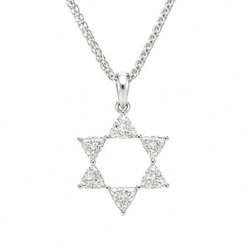Diamond Star of David Pendant 18K White Gold Necklace – Assay Jewelers