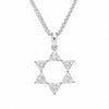 Diamond Star of David Pendant 18K White Gold Necklace