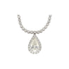 EGL Certified 5.02 Carat Pear Diamond Pendant and Diamond Halo & Sapphire Detail