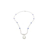 EGL Certified 5.02 Carat Pear Diamond Pendant and Diamond Halo & Sapphire Detail