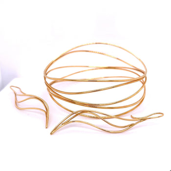 Elsa Peretti pour Tiffany & Co. Bracelet jonc et boucles d'oreilles pendantes en or 18k – Assay Jewelers