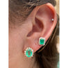 Emerald Cut Colombian Emerald Stud Earrings in 18k white and yellow gold