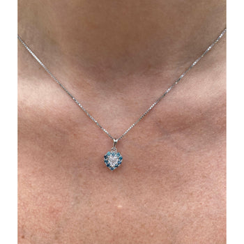 Fancy Blue and White Diamond Heart Shape Pendant in 14k white gold – Assay Jewelers