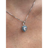 Fancy Blue and White Diamond Heart Shape Pendant in 14k white gold