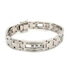 Floating Channel Set Natural Diamond Mens Link Bracelet in 14K White Gold