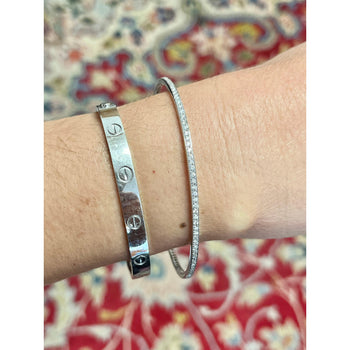 Fred Leighton Princess Cut Diamond Bangle Bracelet in 18k White gold – Assay Jewelers