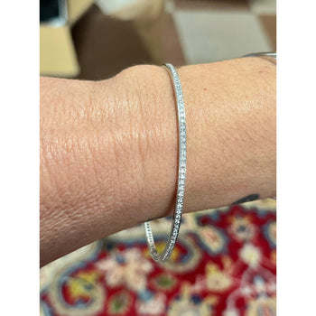 Fred Leighton Princess Cut Diamond Bangle Bracelet in 18k White gold – Assay Jewelers