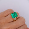 GIA 8.64 Ct Colombian Emerald & Diamond Men's Ring 18K Gold