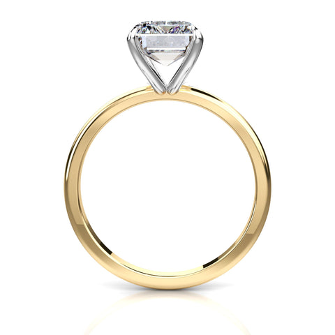 GIA Cert 2.54 Carat E/VS1 Lab Grown Diamond Two Tone Solitaire Engagement Ring