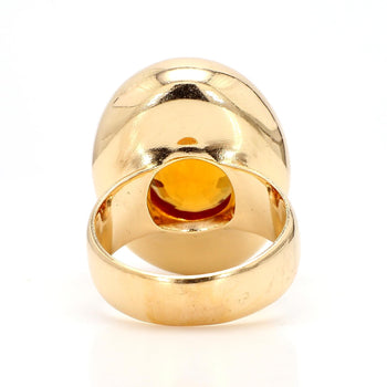 GIA Cert. 11 Carat Oval Citrine Bezel 14K Gold Cocktail Ring – Assay Jewelers
