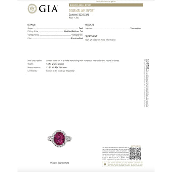 GIA Cert. 5.52 Carat Rubellite and Diamond Halo Filigree Ring – Assay Jewelers