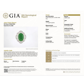 GIA Cert. 8 Carat Burma Jadeite Jade & Diamond 18K White Gold Ballerina Ring – Assay Jewelers