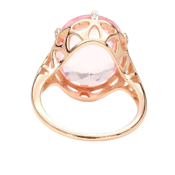 GIA Cert. 8.5 Carat Morganite & Diamond 18k Rose Gold Cocktail Jacket Ring – Assay Jewelers