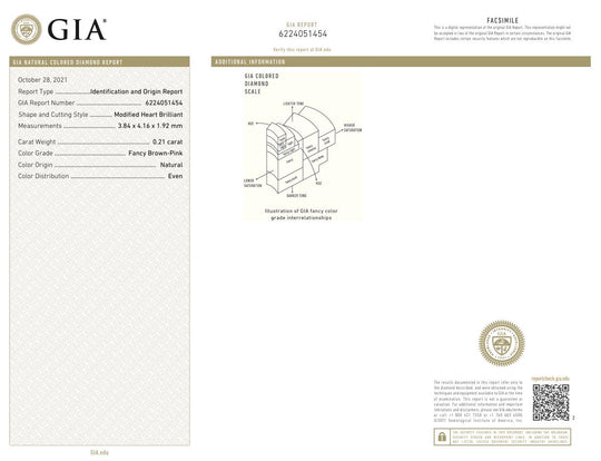 GIA Certified 0.45 Carat Heart Pink Diamond Platinum 18K Rose Gold Stud Earrings