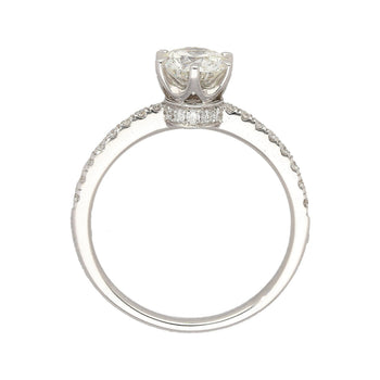 GIA Certified 0.51 Carat Round Cut Diamond 18K White Hidden Halo Engagement Ring – Assay Jewelers