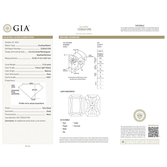 GIA Certified 10.52 Carat Fancy Light Yellow Diamond 18K Gold Bezel Stud Earring