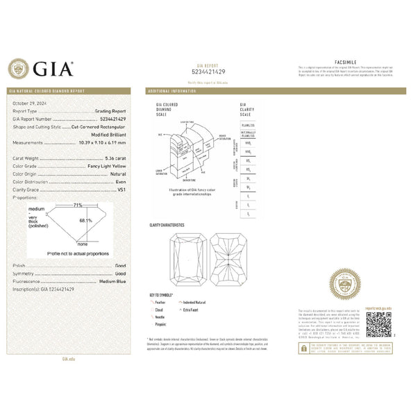 GIA Certified 10.52 Carat Fancy Light Yellow Diamond 18K Gold Bezel Stud Earring