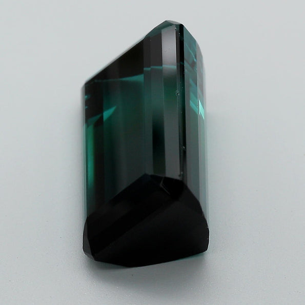 GIA Certified 12.95 Carat Emerald Cut Blue Indicolite Tourmaline Loose Gemstone
