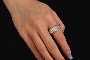 GIA Certified 15.01 Carat Radiant Cut Lab Diamond 18K White Gold Eternity Band – Assay Jewelers
