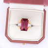 GIA Certified 15.07 Carat Emerald Cut Pink Tourmaline and Diamond Ring