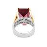 GIA Certified 15.07 Carat Emerald Cut Pink Tourmaline and Diamond Ring