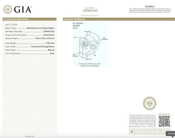 GIA Certified 1.38 Carat Fancy Orangy Brown Diamond Enamel 18K Gold Dome Ring – Assay Jewelers
