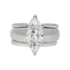 GIA Certified 1.46 Carat Marquise Diamond M/VVS2 Platinum Wide Band Ring