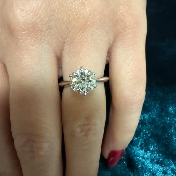 GIA Certified 1.94 Carat Old Euro Cut Diamond I/VS1 White Gold Solitaire Ring