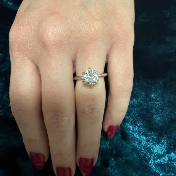 GIA Certified 1.94 Carat Old Euro Cut Diamond I/VS1 White Gold Solitaire Ring