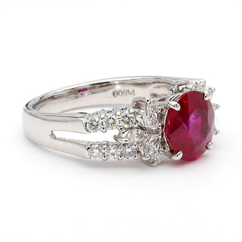 GIA Certified 2 Carat Burma Ruby Diamond Platinum Cocktail Ring – Assay Jewelers