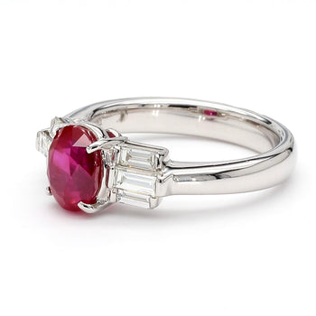 GIA Certified 2 Carat Burma Ruby Pigeon Blood and Diamond Platinum Art Deco Ring – Assay Jewelers
