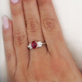 GIA Certified 2 Carat Pigeon Blood Burma Ruby Platinum Ring – Assay Jewelers