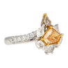 GIA Certified 2.17 Carat TW Fancy Intense Orange Shield Mixed Cut Diamond Ring