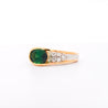 GIA Certified 2.5 Carat Oval Cut Tsavorite and Diamond Overpass Crossover Ring | Signed Richard Krementz