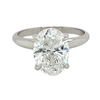 Bague de fiançailles solitaire en diamant CVD cultivé en laboratoire de 3 carats, taille ovale, certifiée GIA, en or blanc 14K